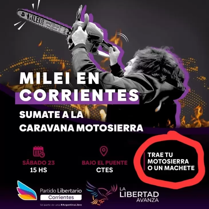 Motosierra De Juguete Campaña Milei