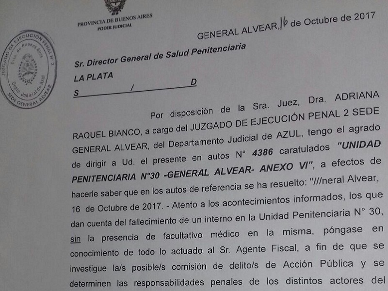 En la misma cárcel desde donde se fugaron los Lanatta, ahora murió un preso por falta de médicos