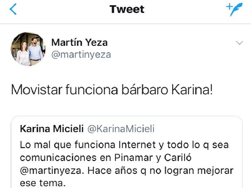 Insólito: Martín Yeza, intendente de Pinamar, es promotor exclusivo de Movistar en su municipio