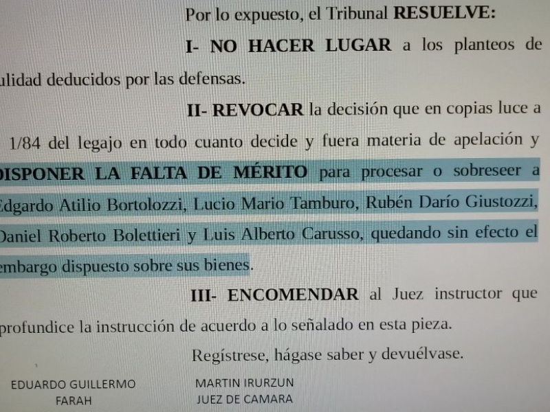 Bolettieri esquivó la bala de CFK: Le dictan la falta de mérito y ahora confiesa estar “aliviado”
