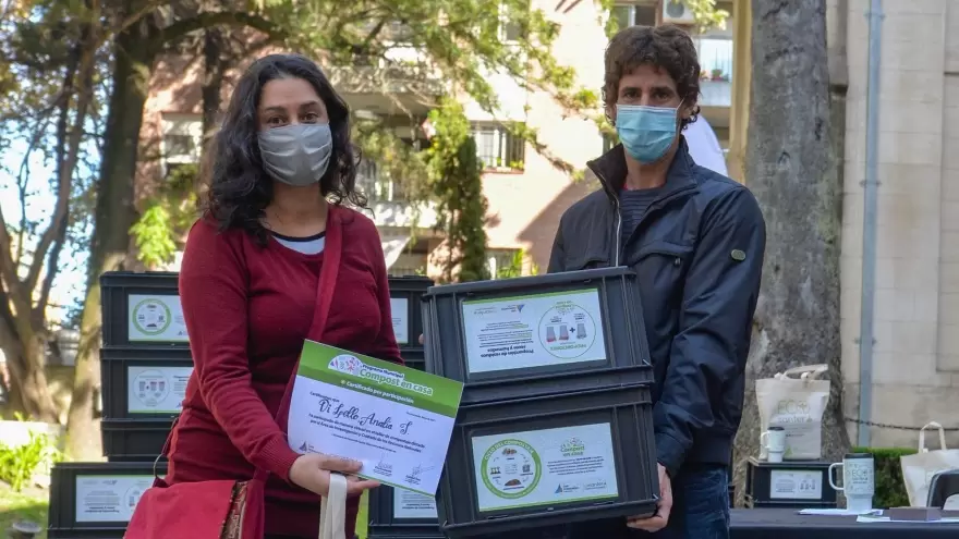 Juan Andreotti acompañó el final del curso de compostaje casero