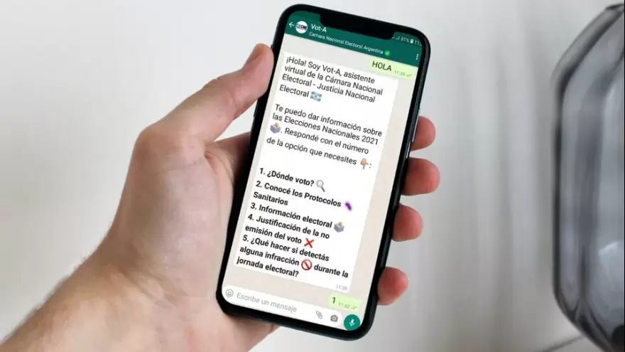 La Cámara Nacional Electoral habilitó un chat automatizado por WhatsApp para evacuar dudas