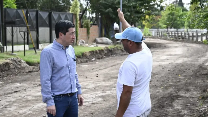 Malvinas Argentinas: Leo Nardini supervisó una obra clave de pavimentación