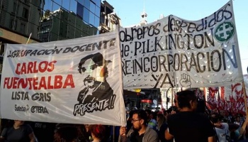 En plena jornada de manifestaciones, trabajadores de Pilkington volvieron a marchar contra los despidos