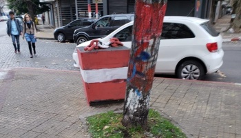 Vandalización de monumento homenaje a la soberanía 