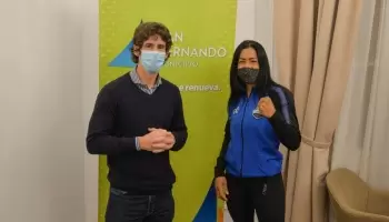 Andreotti recibió la visita de “Pantera” Farias antes de viajar a Las Vegas al mundial de boxeo