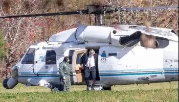 Alberto Fernández visitó un jardín en helicóptero para sacarse una foto
