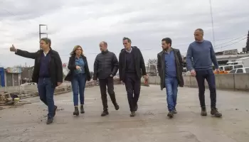 Katopodis, Insaurralde, Cascallares y Fabiani recorrieron las obras del viaducto de Ruta 4