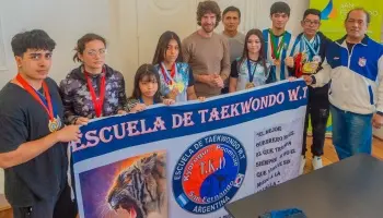 Juan Andreotti recibió a deportistas sanfernandinos de la Selección Nacional de Taekwondo