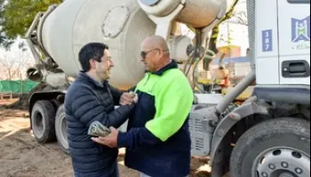 Leo Nardini supervisó el inicio de la puesta en valor de la Plaza Central de Tortuguitas